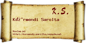 Körmendi Sarolta névjegykártya
