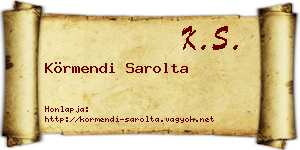 Körmendi Sarolta névjegykártya