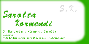 sarolta kormendi business card
